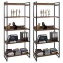Ver imagem 1 de Kit 2 Estantes Livreiro Multiuso Prisma Estilo Industrial 80cm 5 Prateleiras C08 Nogal - Mpozenato