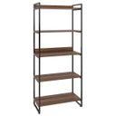 Ver imagem 6 de Kit 2 Estantes Livreiro Multiuso Prisma Estilo Industrial 80cm 5 Prateleiras C08 Nogal - Mpozenato