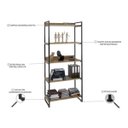 Ver imagem 4 de Kit 2 Estantes Livreiro Multiuso Prisma Estilo Industrial 80cm 5 Prateleiras C08 Nogal - Mpozenato