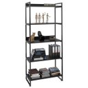 Ver imagem 3 de Kit 3 Estantes Livreiro Multiuso Prisma Estilo Industrial 80cm 5 Prateleiras C08 Preto Onix -