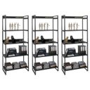 Ver imagem 1 de Kit 3 Estantes Livreiro Multiuso Prisma Estilo Industrial 80cm 5 Prateleiras C08 Preto Onix -