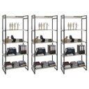 Ver imagem 1 de Kit 3 Estantes Livreiro Multiuso Prisma Estilo Industrial 80cm 5 Prateleiras C08 Snow - Mpozenato