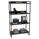 Ver imagem 3 de Kit 3 Estantes Livreiro Multiuso Prisma Estilo Industrial 80cm 4 Prateleiras C08 Preto Onix -