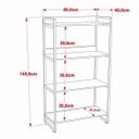 Ver imagem 5 de Kit 3 Estantes Livreiro Multiuso Prisma Estilo Industrial 80cm 4 Prateleiras C08 Snow - Mpozenato