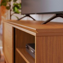 Rack para Sala bancada de tv 60'' 1 Porta Ripado Tarsila Freijó C04 - D'rossi - 7