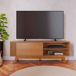 Rack para Sala bancada de tv 60'' 1 Porta Ripado Tarsila Freijó C04 - D'rossi - 3
