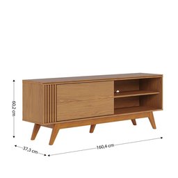 Rack para Sala bancada de tv 60'' 1 Porta Ripado Tarsila Freijó C04 - D'rossi - 4