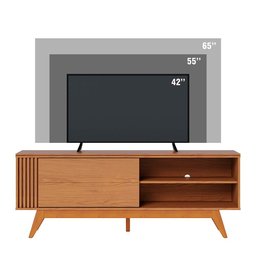 Rack para Sala bancada de tv 60'' 1 Porta Ripado Tarsila Freijó C04 - D'rossi - 5