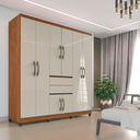 Ver imagem 2 de Guarda Roupa Casal 8 Portas 2 Gavetas Master Top Imop Cinamomo / Off White