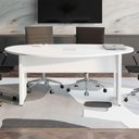 Ver imagem 6 de Mesa de Reunião Orgânica 180cm com Caixa de Tomadas Pés Metal Branco F5 Office