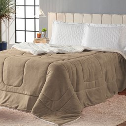 Coberdron Casal Queen Dupla Face Sherpa Manta Soft Bege - 4