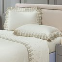 Ver imagem 7 de Cobre Leito + Jogo de Cama 7 Peças Queen Percal 200 Fios Mistral 100% Algodão - Palha