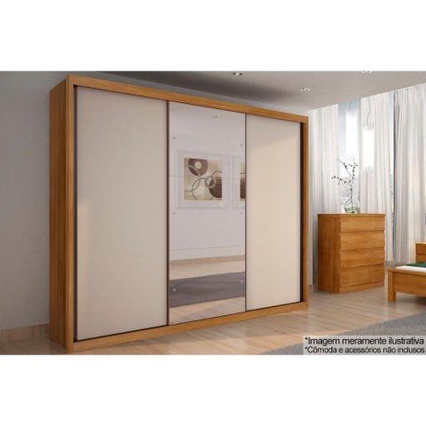 Guarda Roupa 3 Portas de Correr e 6 Gavetas C/ Espelho Paradizzo/palazzo Cumaru/fendi - Novo