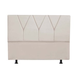 Cabeceira Estofada Solteiro 110CM Jade Courino Bege - D A DECOR D&A Decor