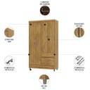 Ver imagem 5 de Guarda Roupa Solteiro 103cm com 4 Portas Ideal Nature - Vila Rica