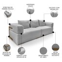 Ver imagem 3 de Sofá 4 Lugares Sala de Estar 260cm Willy S06 Linho Grigio - Mpozenato