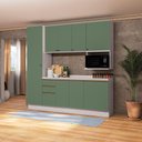 Ver imagem 2 de Armário de Cozinha Compacta Nicho Micro-ondas 100% Mdf 230cm Branco/verde Oliva Celeste Kappesberg