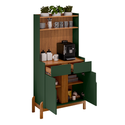 Aparador Buffet Balcão Cozinha Cantinho do Café para Sala de Estar e Jantar com 2 Portas e 2 Gavetas - 6