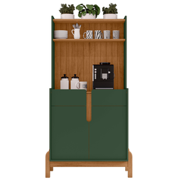 Aparador Buffet Balcão Cozinha Cantinho do Café para Sala de Estar e Jantar com 2 Portas e 2 Gavetas - 3