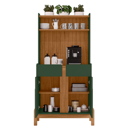 Aparador Buffet Balcão Cozinha Cantinho do Café para Sala de Estar e Jantar com 2 Portas e 2 Gavetas - 4