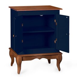 Gabinete para Banheiro 2 Portas com Pés Luiz Xv Dália 3057 - Azul Petróleo/imbuia Glazer - 4