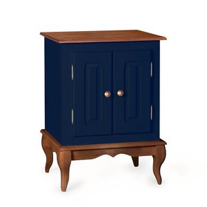 Gabinete para Banheiro 2 Portas com Pés Luiz Xv Dália 3057 - Azul Petróleo/imbuia Glazer