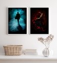Ver imagem 2 de Kit 2 Quadros Umbanda Maria Padilha e Tranca Rua Das Almas 45x34cm:madeira Branca