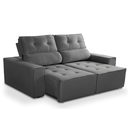 Ver imagem 6 de Sofá para Sala Reclinavel Estofado Price 180cm Veludo Chumbo