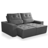 Sofá para Sala Reclinavel Estofado Price 180cm Veludo Chumbo - 6