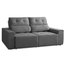 Ver imagem 5 de Sofá para Sala Reclinavel Estofado Price 180cm Veludo Chumbo