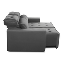 Ver imagem 4 de Sofá para Sala Reclinavel Estofado Price 180cm Veludo Chumbo