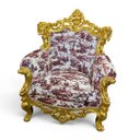 Ver imagem 3 de Jogo de Sofá Classico com Estampado Vermelho + Par de Poltrona 119x89x84cm e 123x194x80cm