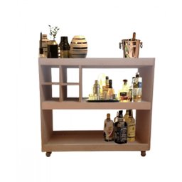 Aparador Bar Com Rodizios Natural Em Mdf - 1