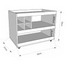 Aparador Bar Com Rodizios Natural Em Mdf - 2