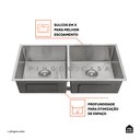 Ver imagem 3 de Cuba Dupla para Cozinha Gourmet Inox Tukano Pingoo.casa - Prata