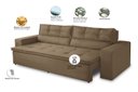 Ver imagem 2 de Sofá Retrátil e Reclinável 2 Lugares com Molas 1,80m Veronica Suede Capuccino