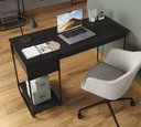 Ver imagem 3 de Mesa Escrivaninha Criare com Prateleira Escritório Moderno Estilo Industrial Nicho Gaveta Cor Preto