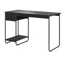 Ver imagem 1 de Mesa Escrivaninha Criare com Prateleira Escritório Moderno Estilo Industrial Nicho Gaveta Cor Preto