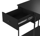 Ver imagem 5 de Mesa Escrivaninha Criare com Prateleira Escritório Moderno Estilo Industrial Nicho Gaveta Cor Preto