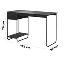 Ver imagem 7 de Mesa Escrivaninha Criare com Prateleira Escritório Moderno Estilo Industrial Nicho Gaveta Cor Preto