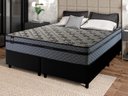 Ver imagem 1 de Conjunto Cama Box Queen c/ Molas Ensacadas Montreal Preto 158x198x64