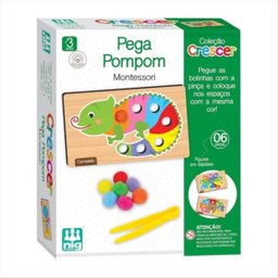 Jogo Educativo Montessori Pega Pompom - Nig - 3