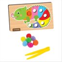 Ver imagem 1 de Jogo Educativo Montessori Pega Pompom - Nig