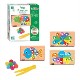 Jogo Educativo Montessori Pega Pompom - Nig - 2