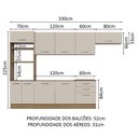 Ver imagem 4 de Armário de Cozinha Completa 330cm Rustic/crema Agata Madesa 01
