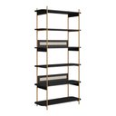 Ver imagem 3 de Estante Multiuso Oslo 180 Cm com 6 Prateleiras e Pé Metal Cor:nero com Dourado