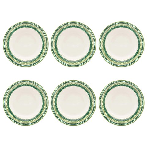 Prato Fundo de Cerâmica Donna Campestre 21,5cm 6un - Biona 135700