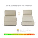 Ver imagem 5 de Poltrona Cama Adele 0,66m Linho Rústico Bege Dobrável - King House