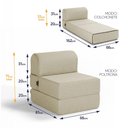 Ver imagem 3 de Poltrona Cama Adele 0,66m Linho Rústico Bege Dobrável - King House