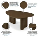 Ver imagem 2 de Mesa de Jantar 180cm 100% Madeira Maciça Orgânica Capuccino